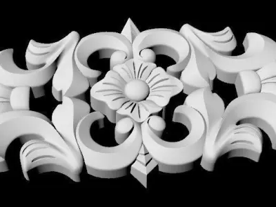 Central decor ornament for furniture 3D model 766