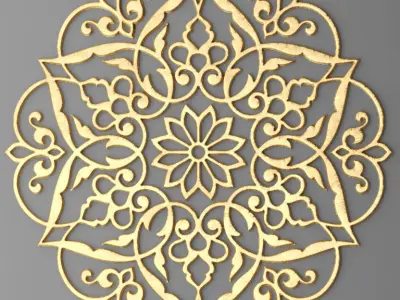 Rosette Round Molding  3D 1  3D model