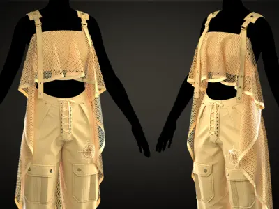 Set of top and pants 3D model