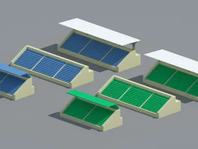 SimplePoly Stadium Kit Low-poly 3D model