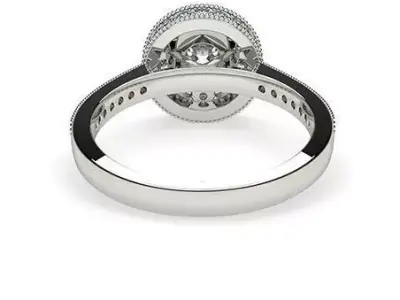 Round diamond engagement ring 3D print model buy