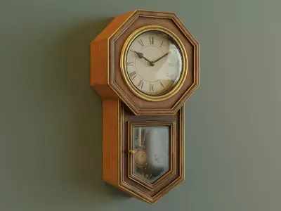 Old Wall Clock Low-poly 3D model