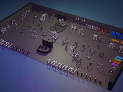 Gym Props Low Poly 3D model