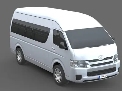 Toyota Hiace Passenger Van L2H3 GLX 2020 Low-poly 3D model