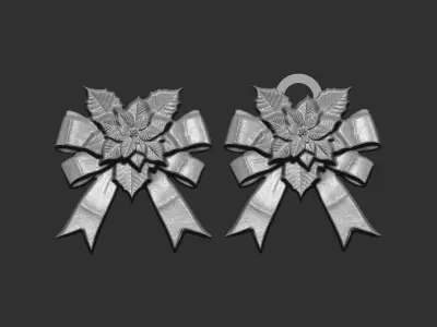 christmas tree ribbon bow 14  3D print model