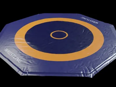Wrestling mats UWW sport surfaces Low-poly 3D model