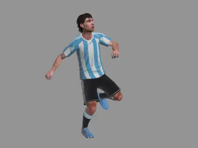Soccer Player Rigged Low-poly 3D model