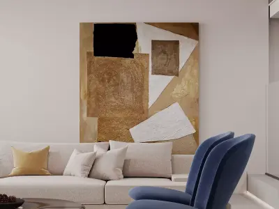 Modern living room dining room interior scenes 523 3D model