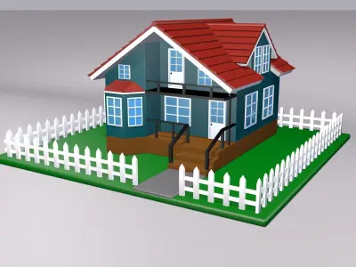cartoon house 3D model buy