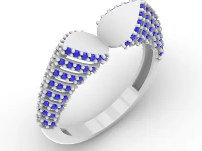 Jewelry Diamond Ring Model RG32 Free 3D print model