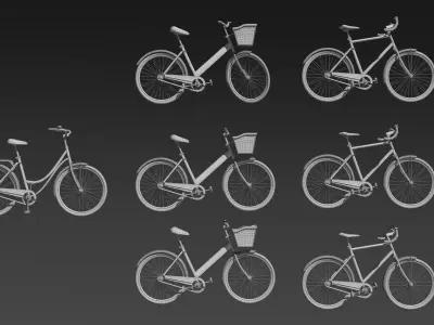 Bike Rack with Bike models 3D model