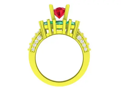 A6690 Luxury Diamond Women Flower Ring 3D Model 3D print model