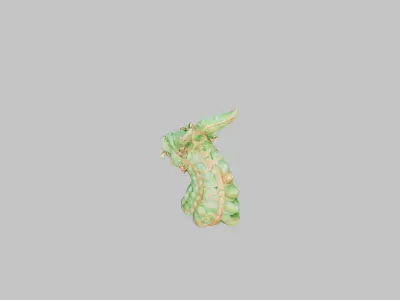 Golden Dragon Head Low-poly 3D model