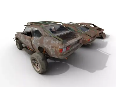 Rusted Shanty Car Game Ready  Low-poly 3D model