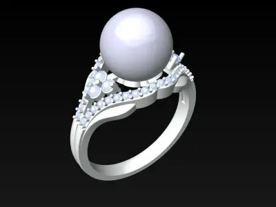 Pearl Ring - Womens Rings  - N720108 3D print model