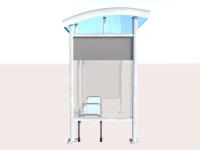 Bus Stop Low-poly 3D model