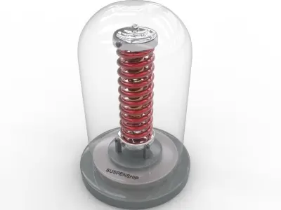 SUSPENSION glass dome with spring 3D model