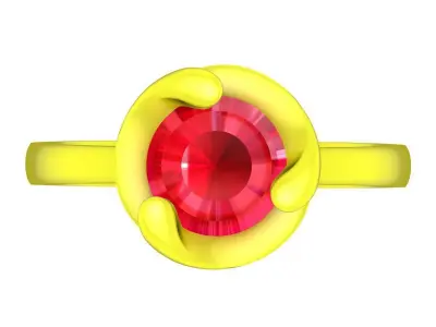 Minimal Round Solitaire Gemstone Ring 3D Model 4888 3D print model