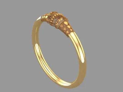 Indian gold bangle jewelry for woman 3D print model