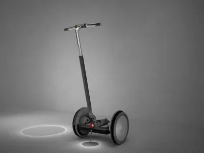 Segway scooter with light Low-poly 3D model