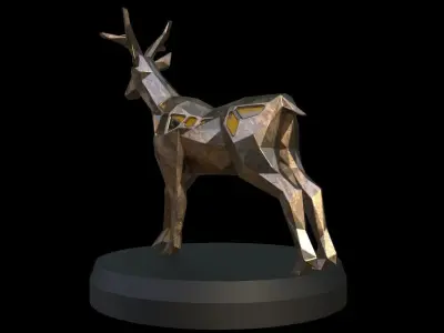 Steampunk Deer Low-poly 3D model