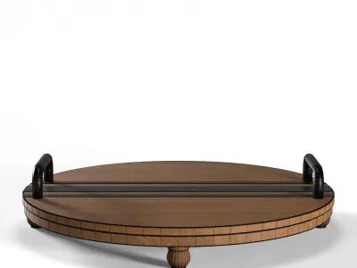 Decorative Wood Tray Low-poly 3D model