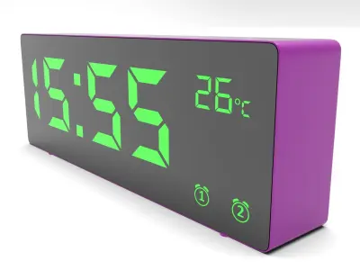 CLOCK PURPLE GREEN Low-poly 3D model