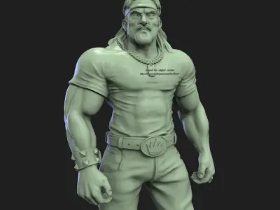 character Stylized biker v1  3D print model