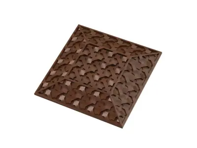 Arabesque moucharabieh chamfered panel motif 3D print model