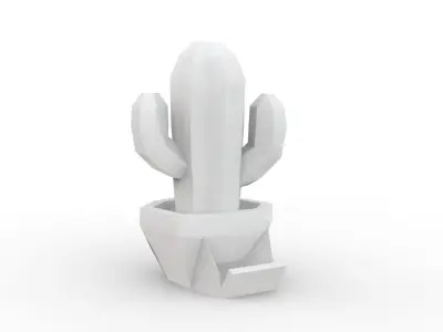 Stylized Cactus in Pot Low Poly 3D Model 3D print model