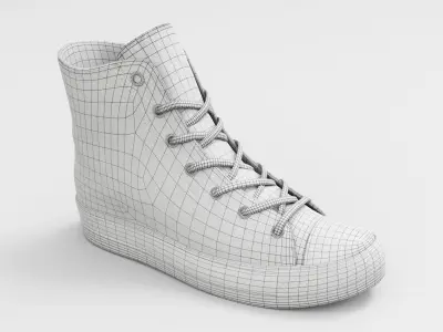 Converse All Star Style Unisex - Shoe Red PBR Low-poly 3D model