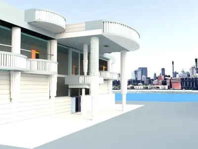 Use free SketchUp 3d house exterior modeling design 3D model