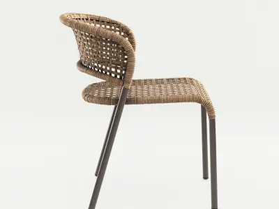 Natural Rattan Chair 3D model