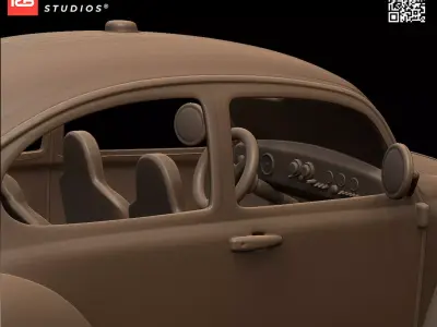 Volkswagen Beetle 1963 Classic Car Model Kit 3D print model