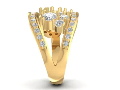 Luxury Multi Layer Diamond Gold Ring for Women 876 3D print model