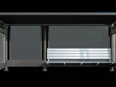 Game Ready Bus Stop 9 Low-poly 3D model