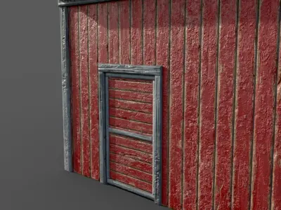 Lowpoly Barn Farm Low-poly 3D model