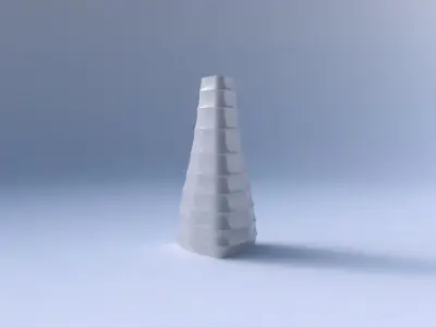Vase puffy tipped triangle with small horizontal sections 3D print model