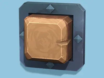Stylized Wall Button - PBR Game Ready Low-poly 3D model