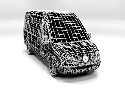 MERCEDES SPRINTER L 2008 LOWPOLY Low-poly 3D model