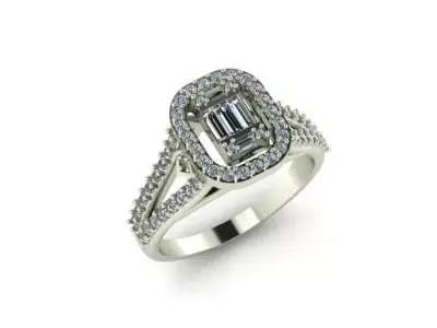 Baguette Diamond Ring 3D print model