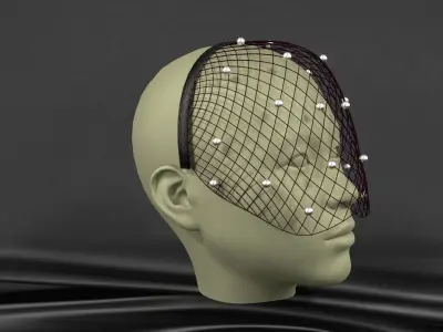 Hoop with web  beads 3D model