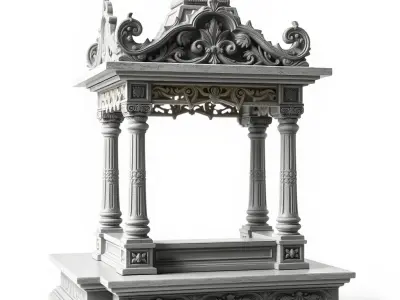 Ornate Stone Pavilion Model Pack Low-poly 3D model