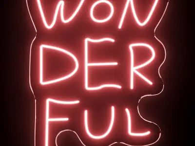Wonderful Neon Sign 3D model