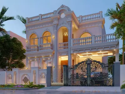 Villa Front elevation House 3D model