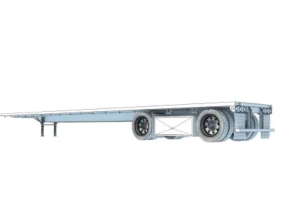 Flatbed Trailer 3D Models 3D model