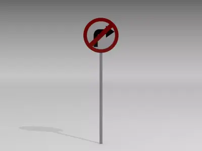 Right turn prohibited 3D model