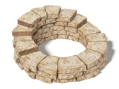  Round Stone Wall 3D Model 3D model