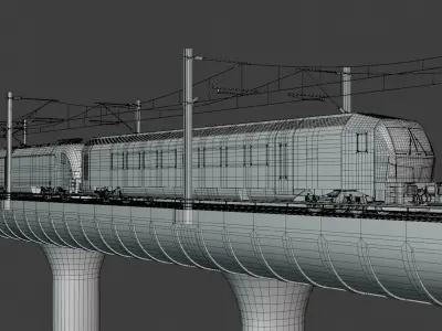 Railway station and bridge V 3D Model Collection