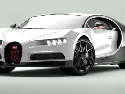 Bugatti Chiron Sport 2021 White Premium  3D model